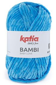 Katia Bambi - 346 waterblauw - Chenille Garen 1