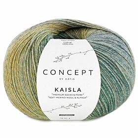 Katia Concept Kaisla Socks 351 geel blauw blauwgroen - Sokkengaren