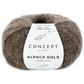 Katia Concept Alpaca Gold 352 reebruin met goud - Glans Garen