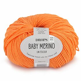 DROPS Baby Merino Uni Colour - 36 elektrisch oranje - Wol & Garen