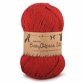 DROPS BabyAlpaca Silk Uni Colour - 3609 rood - Wol & Garen