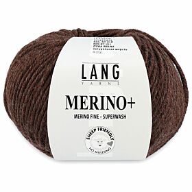 Lang Yarns Merino Plus 368 donkerbruin mix gemêleerd - Merinowol Garen
