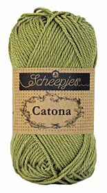 Scheepjes Catona 50 gram - 395 willow / olijfgroen - Katoen Garen