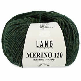 Lang Yarns Merino 120 - 398 donkergroen mix gemêleerd - Merinowol Garen