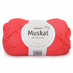 DROPS Muskat Uni Colour - 40 koraalrood - Katoen Garen