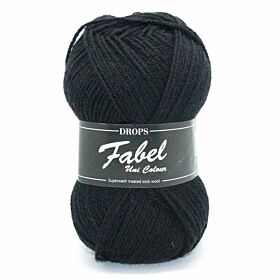 DROPS Fabel Uni Colour - 400 zwart - Wol Garen 1