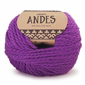 DROPS Andes Uni Colour - 4066 paars - Wol & Garen