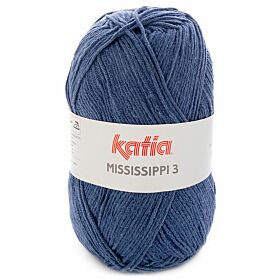 Katia Mississippi-3 - 408 donkerblauw - Katoen/Acryl Garen
