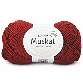 DROPS Muskat Uni Colour - 41 wijnrood - Katoen Garen