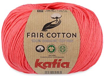 Katia Fair Cotton - 44 koraalrood - Biologisch Katoengaren