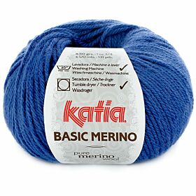 Katia Basic Merino 45 blauw - Wol/Acryl Garen