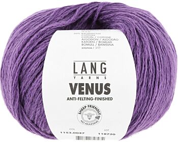 Lang Yarns Venus - 47 paars - Merino/Katoen Garen 1