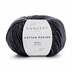 Katia Concept Cotton-Merino - 50 grijs-zwart - Katoen/Merino Garen