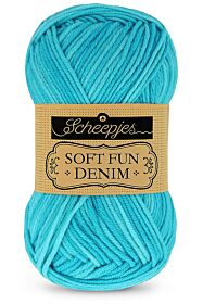 Scheepjes Softfun Denim - 500 turquoise - Katoen/Acryl Garen 1