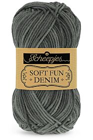 Scheepjes Softfun Denim - 502 donkergrijs - Katoen/Acryl Garen 1