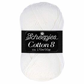 Scheepjes Cotton 8 - 502 wit - Katoen Garen