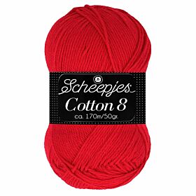 Scheepjes Cotton 8 - 510 rood - Katoen Garen