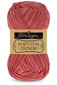 Scheepjes Softfun Denim - 514 donkerrood - Katoen/Acryl Garen 1