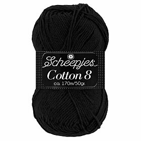 Scheepjes Cotton 8 - 515 zwart - Katoen Garen