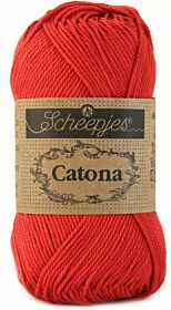 Scheepjes Catona 50 gram - 516 candy apple / mat rood - Katoen Garen