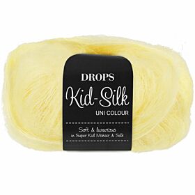 Drops Kid-Silk 52 limonade / lichtgeel (Uni Colour) - Mohairwol Garen