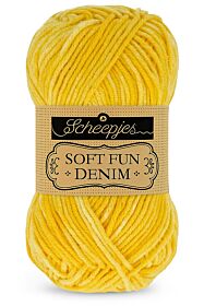 Scheepjes Softfun Denim - 520 mosterdgeel - Katoen/Acryl Garen 1
