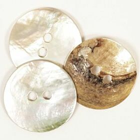 Drops Gebogen Knoop Wit Nr 540 - 34mm - Parelmoer Knopen