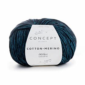 Katia Concept Cotton-Merino - 55 turquoise-zwart - Katoen/Merino Garen