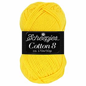 Scheepjes Cotton 8 - 551 kanariegeel / felgeel - Katoen Garen