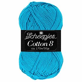 Scheepjes Cotton 8 - 563 middenblauw - Katoen Garen