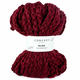 Katia Concept Nube 58 wijnrood / bordeauxpaars - Dik Merinowol Garen