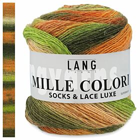 Lang Yarns Mille Colori Socks Lace Luxe 59 guacamole print - Wol Garen