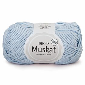 DROPS Muskat Uni Colour - 60 lichtblauw - Katoen Garen