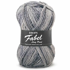 DROPS Fabel Long Print - 602 silver fox - Wol Garen