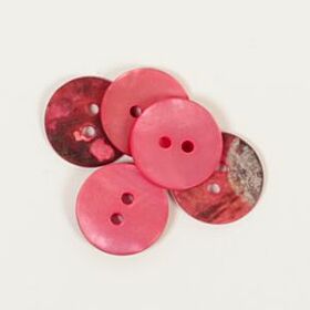 Drops Ronde Knoop Rood Nr 605 - 15mm - Parelmoer Knopen