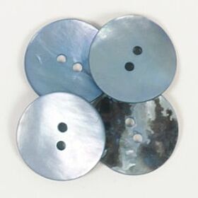 Drops Ronde Knoop Blauw Nr 612 - 20mm - Parelmoer Knopen