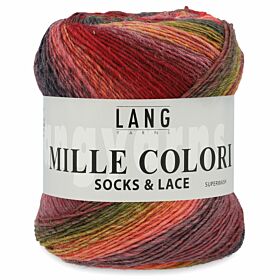 Lang Yarns Mille Colori Socks & Lace 62 groen/roze/bruin - sokkenwol garen