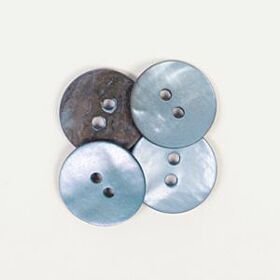 Drops Ronde Knoop Blauw Nr 621 - 15mm - Parelmoer Knopen