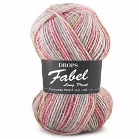 DROPS Fabel Long Print - 623 rose mist - Wol Garen