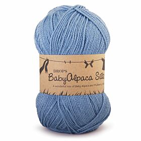 DROPS BabyAlpaca Silk Uni Colour - 6235 grijsblauw - Wol & Garen