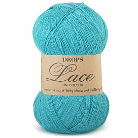 DROPS Lace Uni Colour - 6410 turkoois - Alpaca/Zijde Garen