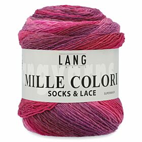 Lang Yarns Mille Colori Socks & Lace 65 roze/paars - Wol Garen