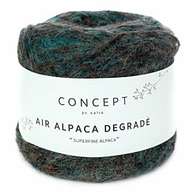 Katia Concept Air Alpaca Degradé - 65 smaragdgroen-bruin - Kleurverloop Garen 