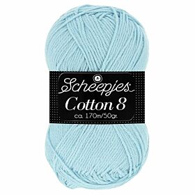 Scheepjes Cotton 8 - 652 lichtblauw - Katoen Garen