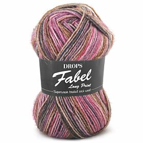 DROPS Fabel Long Print - 655 wooden rose - Wol Garen