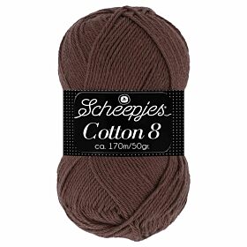 Scheepjes Cotton 8 - 657 donkerbruin - Katoen Garen