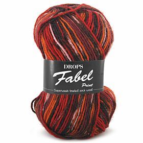 DROPS Fabel Print - 672 wijnrood - Wol Garen