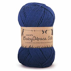 DROPS BabyAlpaca Silk Uni Colour - 6935 marineblauw - Wol & Garen