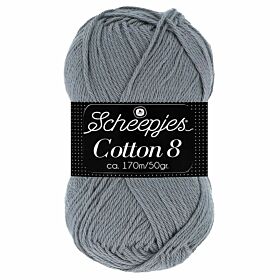 Scheepjes Cotton 8 - 710 grijs - Katoen Garen
