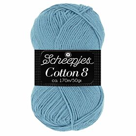 Scheepjes Cotton 8 - 711 licht jeansblauw - Katoen Garen